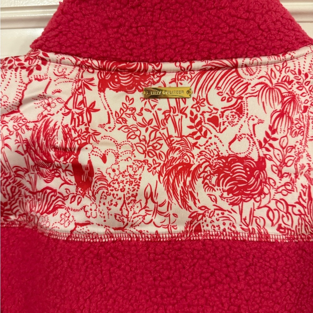 Lilly Pulitzer Raspberry Fleece Quarter-Zip Pullover NWT - Picture 7 of 12